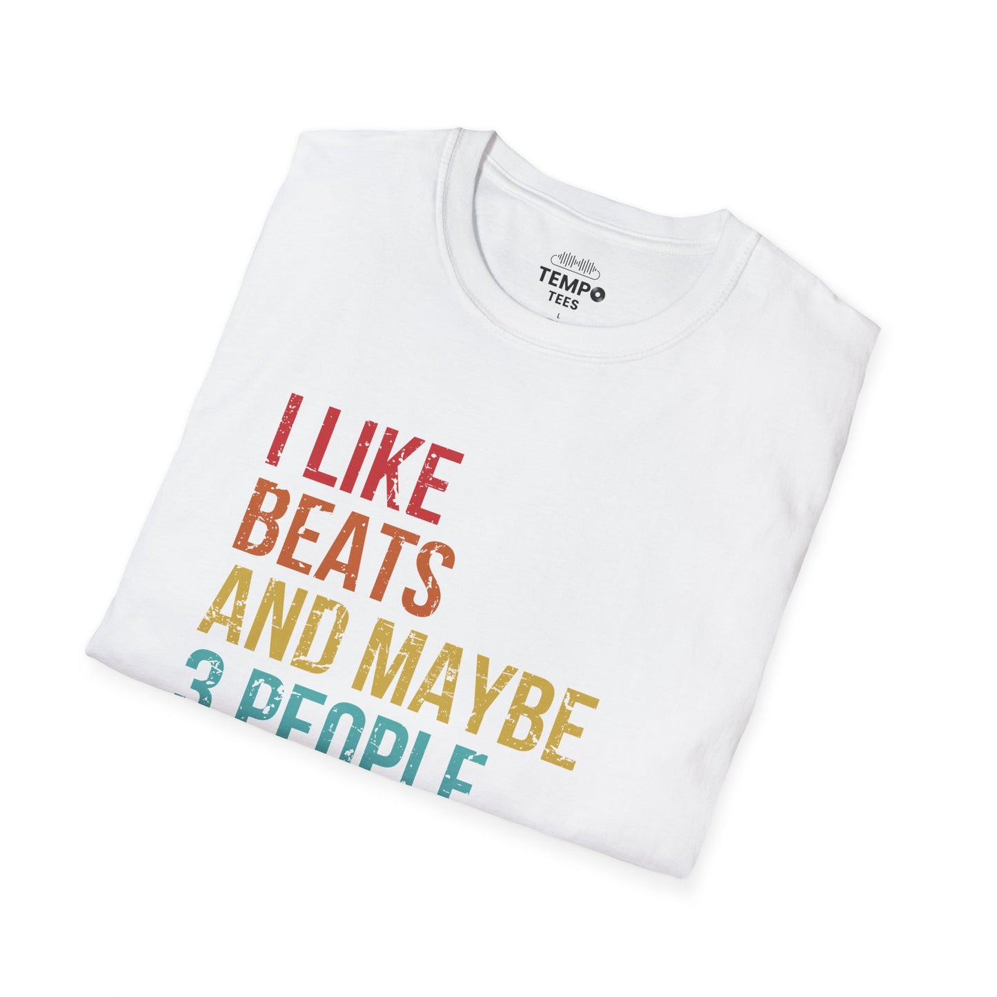 I Like Beats and Maybe 3 People Tee 🎧 Funny Hip Hop Music Shirt - Retro Design