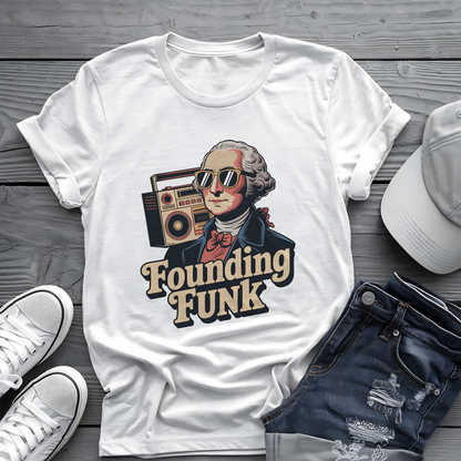 Founding Funk Tee 🕶️ Retro Washington 4th of July Music Shirt