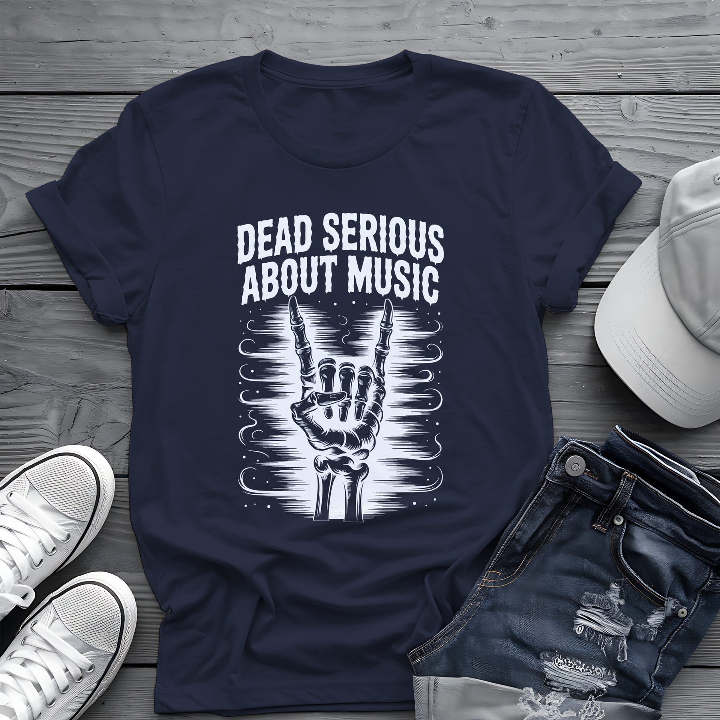 Dead Serious About Music Tee 💀  Spooky Bones Shirt