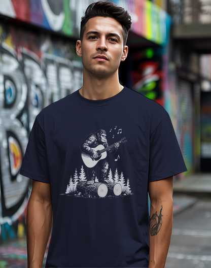 Sasquatch Guitar Tee 🎸 Funny Bigfoot Music Shirt