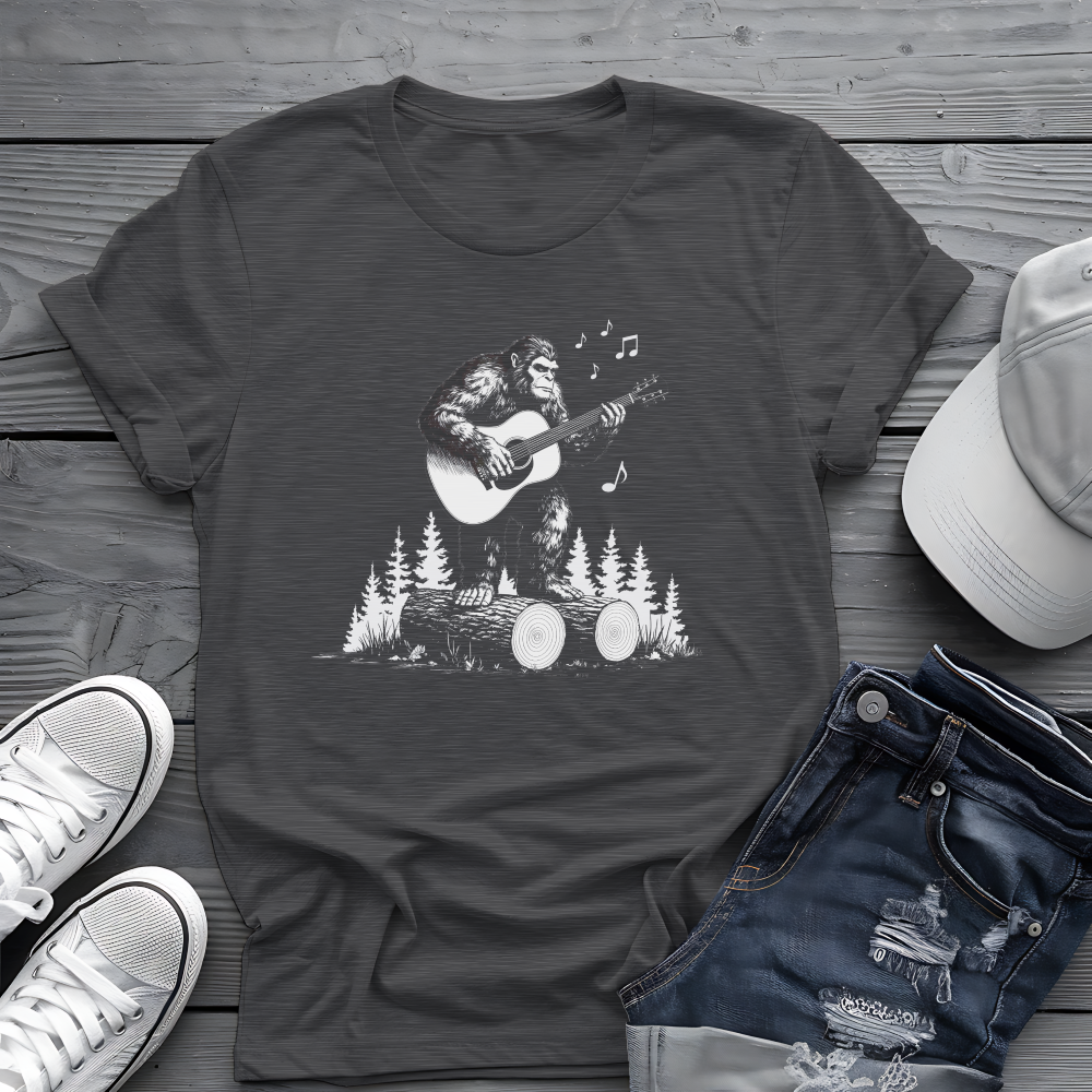 Sasquatch Guitar Tee 🎸 Funny Bigfoot Music Shirt