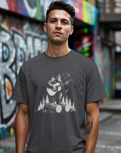 Sasquatch Guitar Tee 🎸 Funny Bigfoot Music Shirt