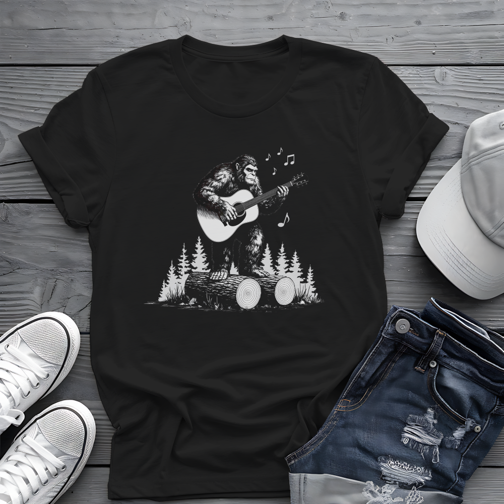 Sasquatch Guitar Tee 🎸 Funny Bigfoot Music Shirt