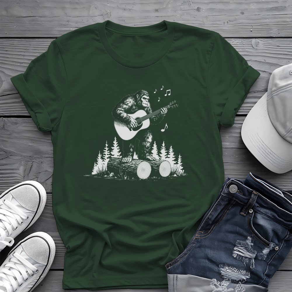 Sasquatch Guitar Tee 🎸 Funny Bigfoot Music Shirt