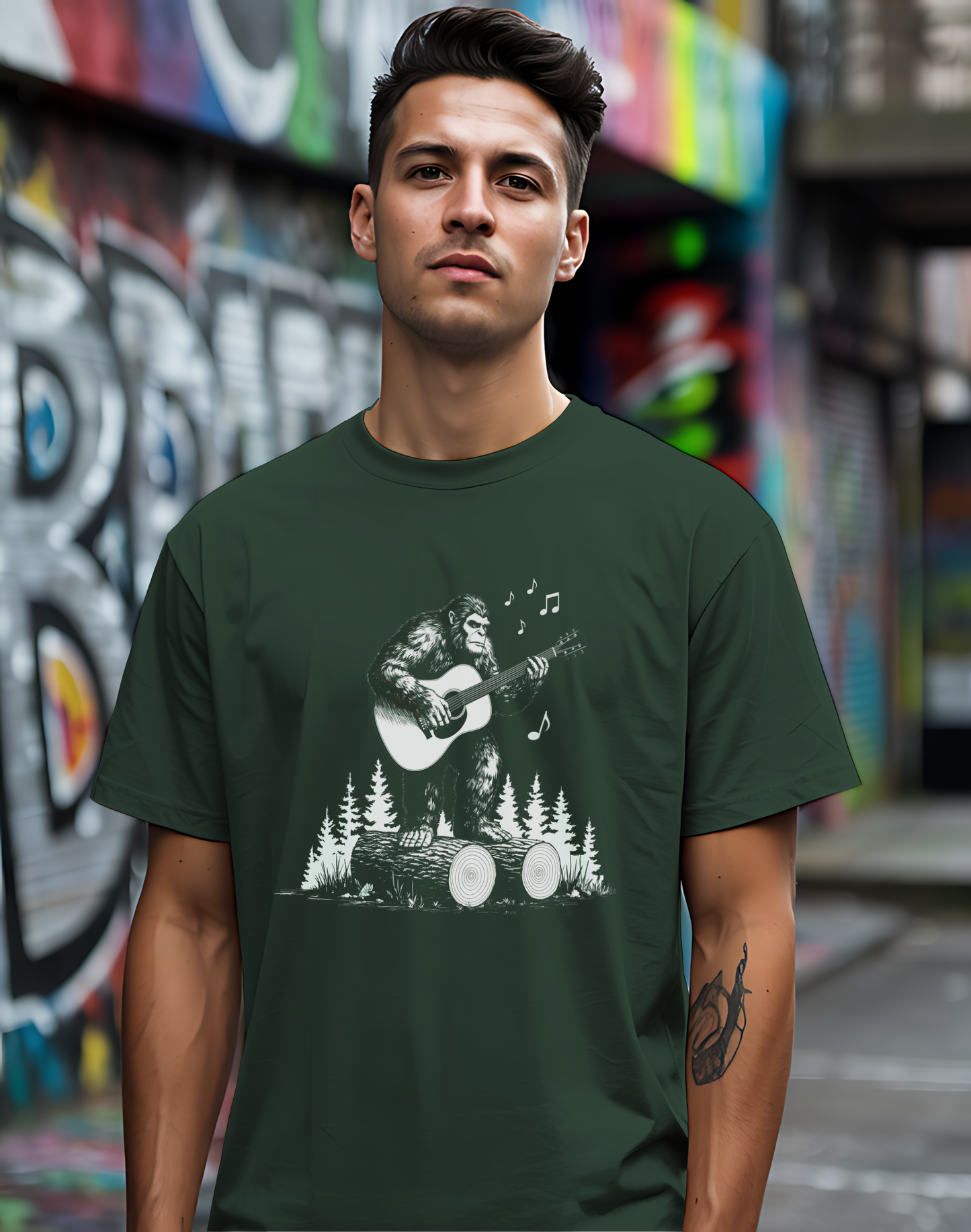 Sasquatch Guitar Tee 🎸 Funny Bigfoot Music Shirt