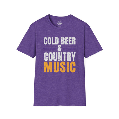 Cold Beer Country Tee 🍺🎶 Funny Country Music Shirt