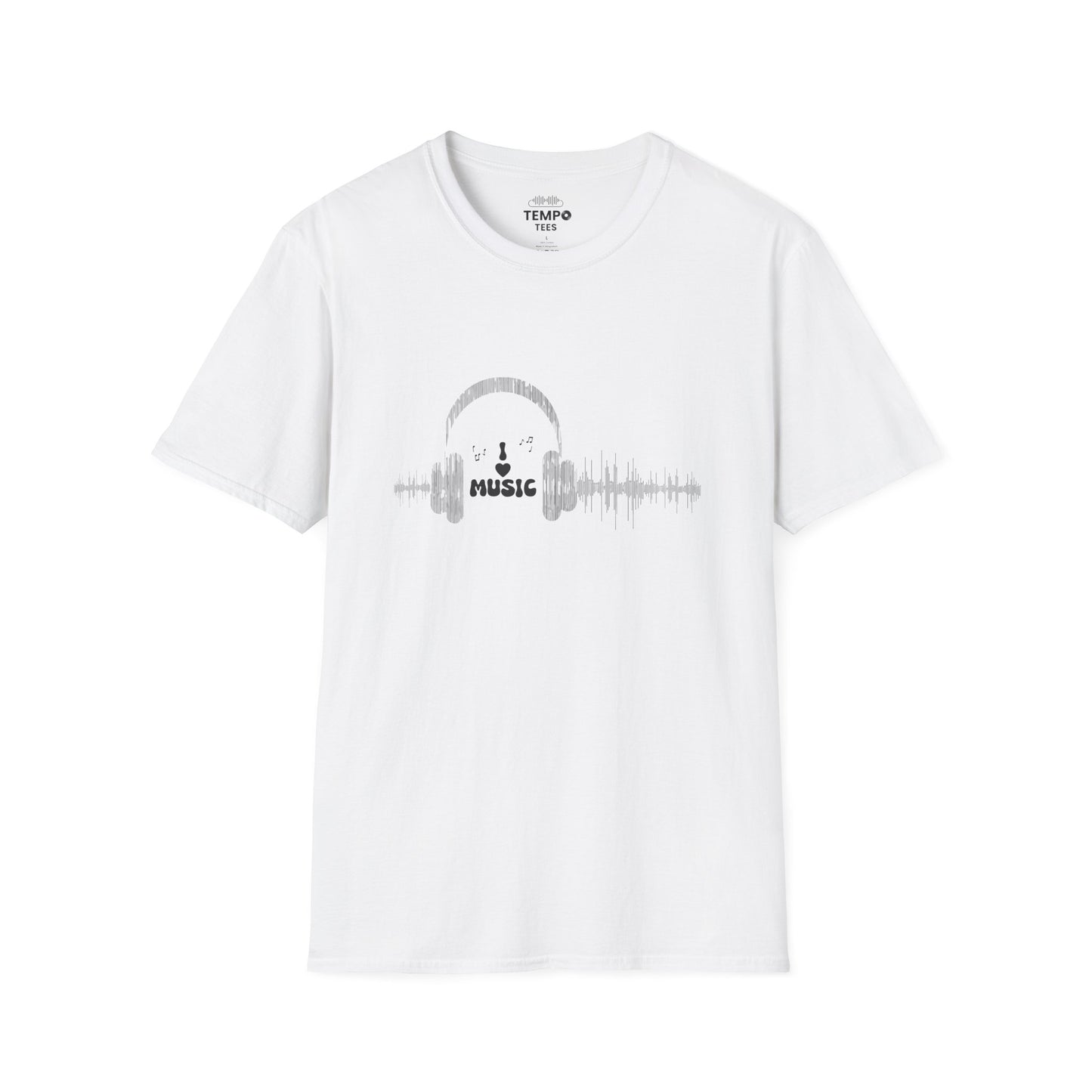 Headphones & Soundwave Tee 🎧 Minimalist Music Shirt - Audiophile Gift