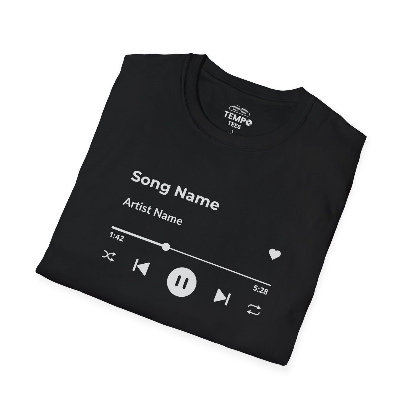 Personalized Music Player Tee 🎧 Clean UI Design - Music Lover Gift