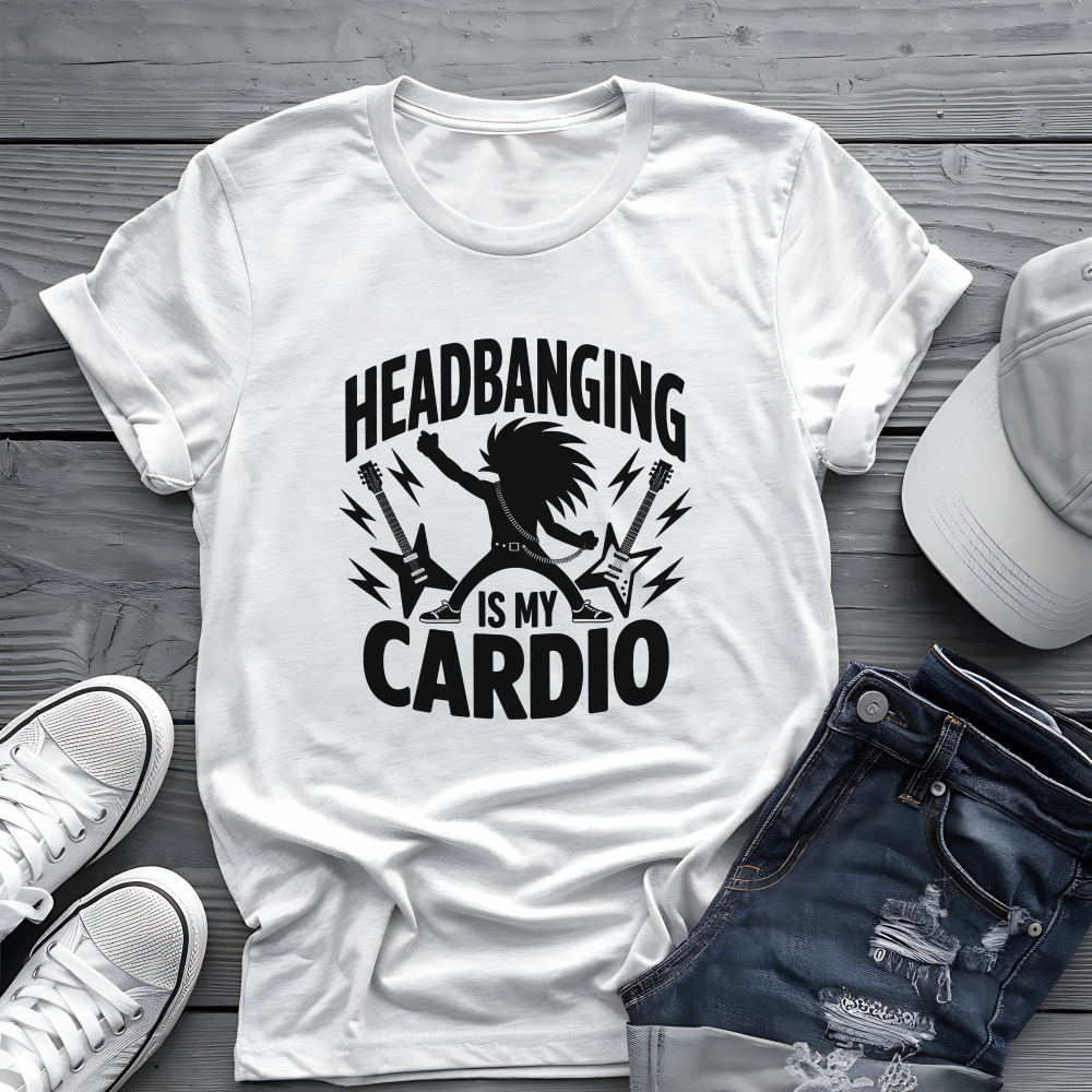 Headbanging Is My Cardio Tee 🤘 Metal Fitness Shirt - Rock Humor Gift