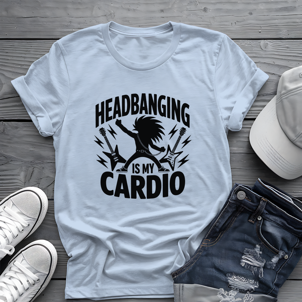 Headbanging Is My Cardio Tee 🤘 Metal Fitness Shirt - Rock Humor Gift
