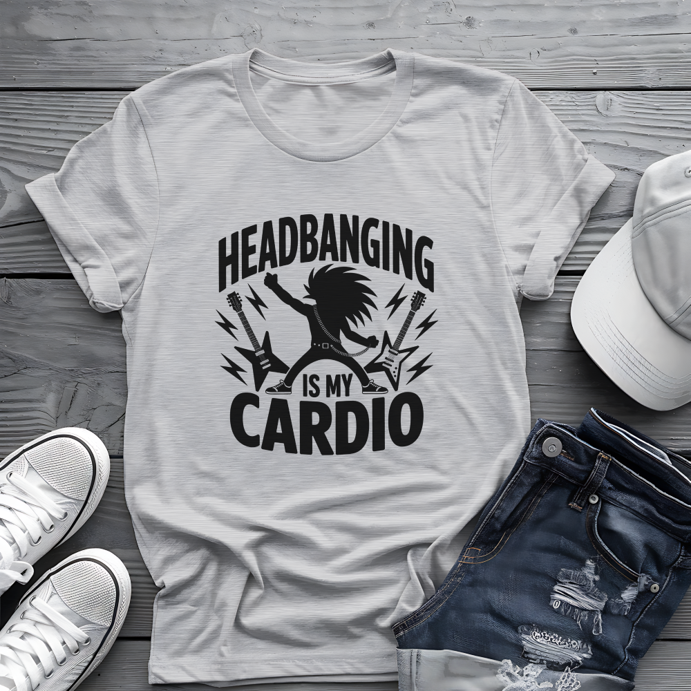 Headbanging Is My Cardio Tee 🤘 Metal Fitness Shirt - Rock Humor Gift