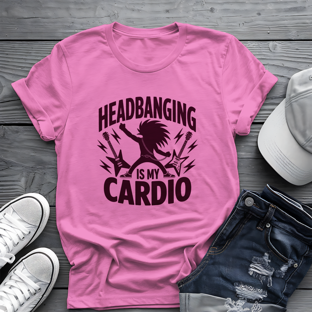 Headbanging Is My Cardio Tee 🤘 Metal Fitness Shirt - Rock Humor Gift