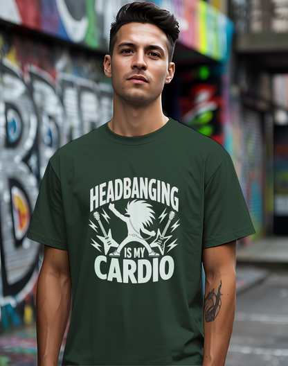 Headbanging Is My Cardio Tee 🤘 Metal Fitness Shirt - Rock Humor Gift