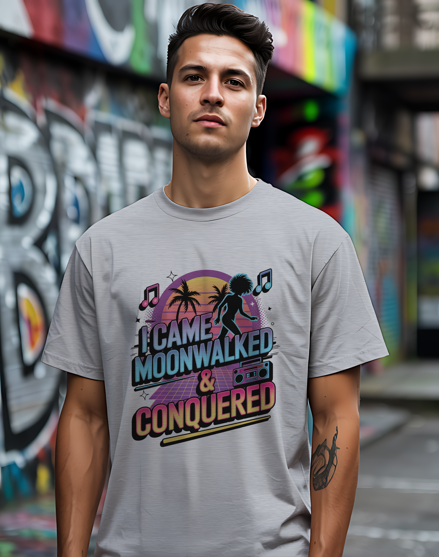 Moonwalk Conquered Tee 🕺 80s Retro Dance Shirt - Funny Music