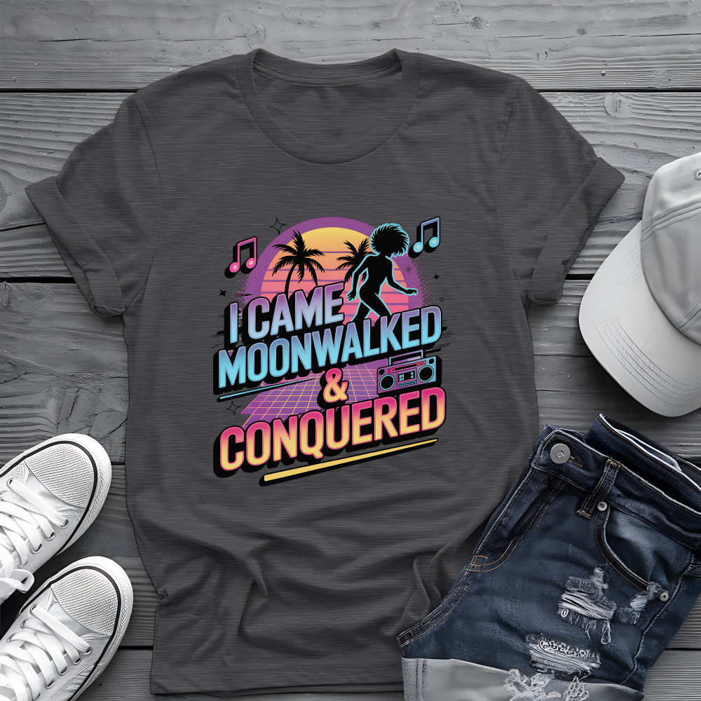 Moonwalk Conquered Tee 🕺 80s Retro Dance Shirt - Funny Music