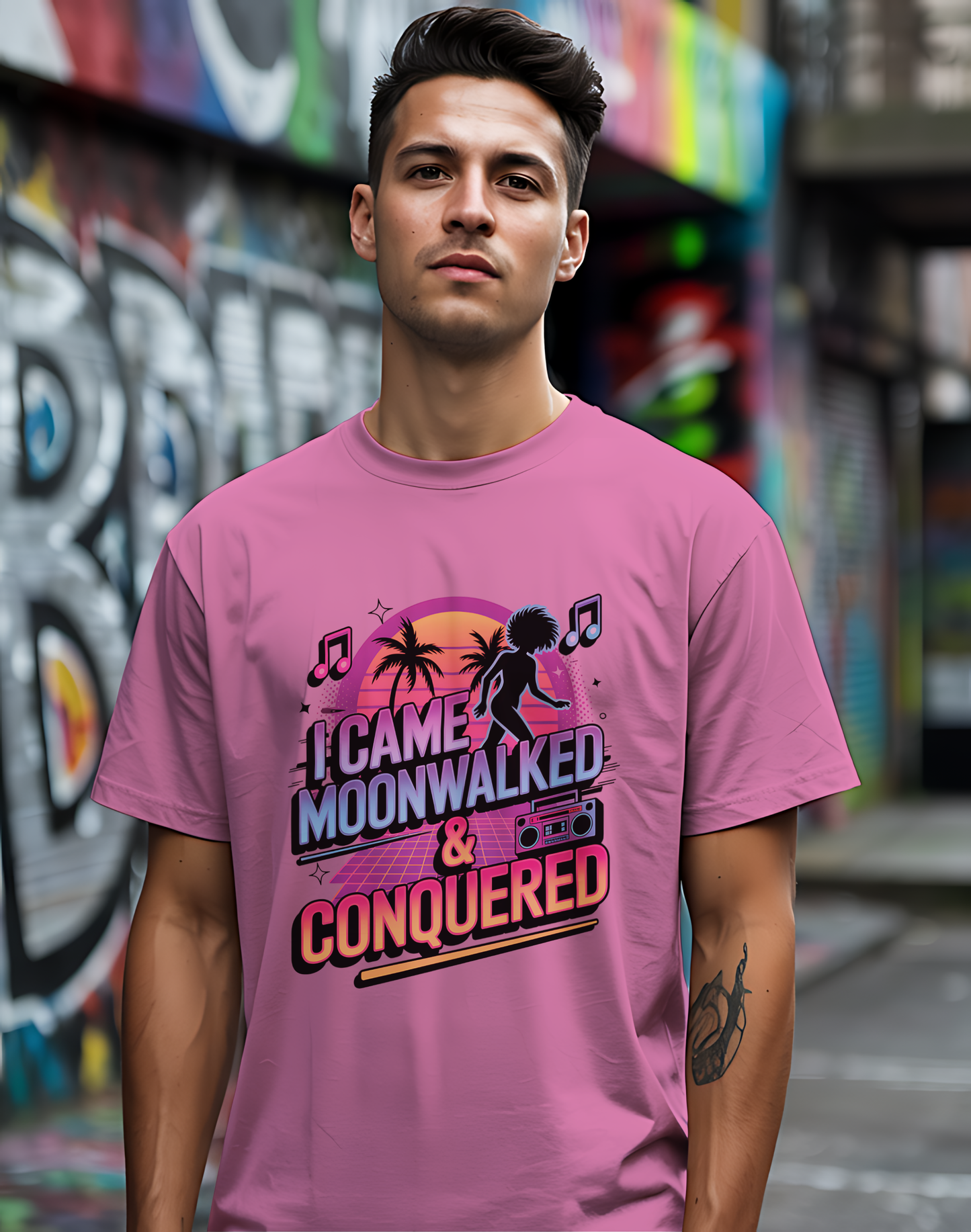 Moonwalk Conquered Tee 🕺 80s Retro Dance Shirt - Funny Music