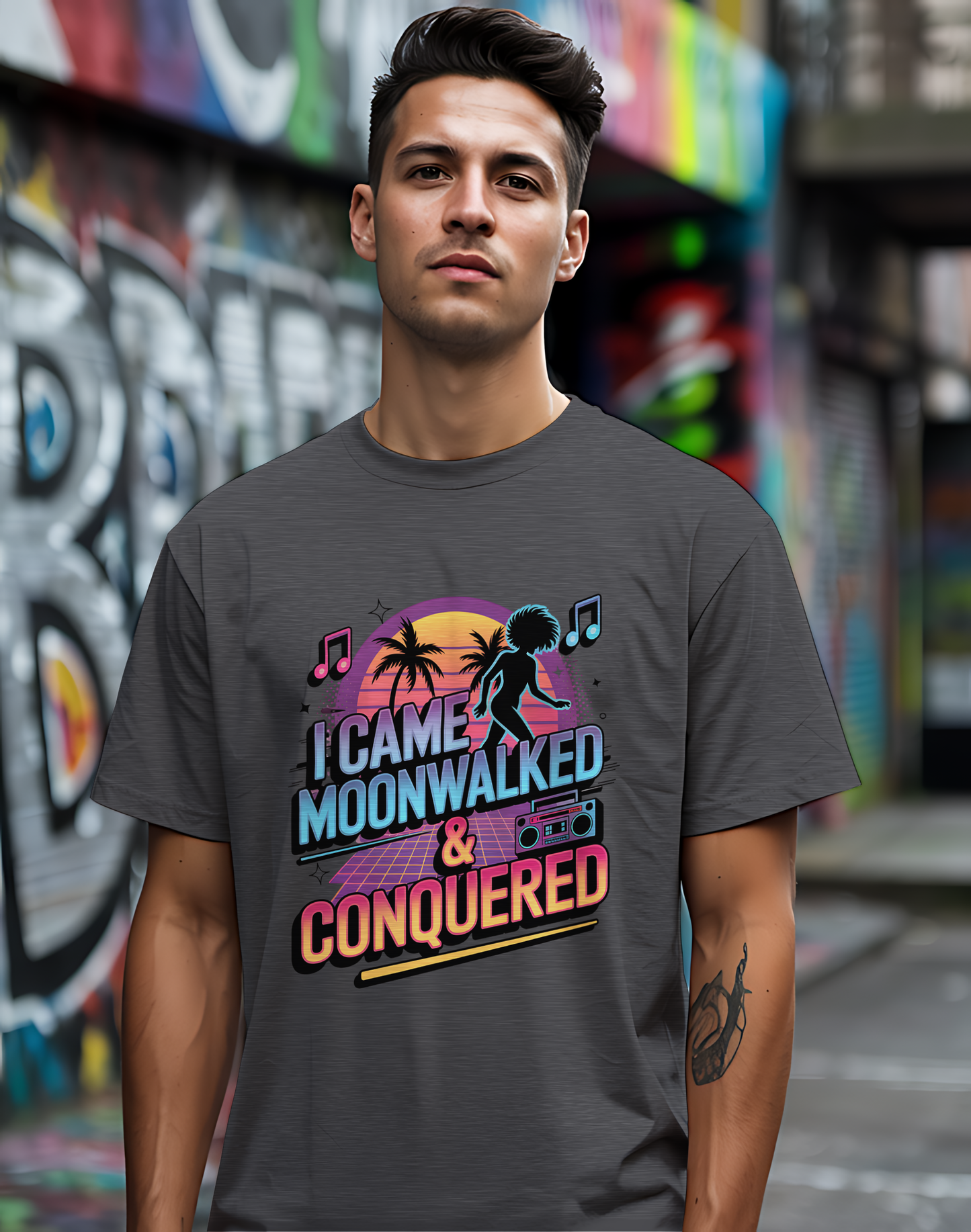 Moonwalk Conquered Tee 🕺 80s Retro Dance Shirt - Funny Music