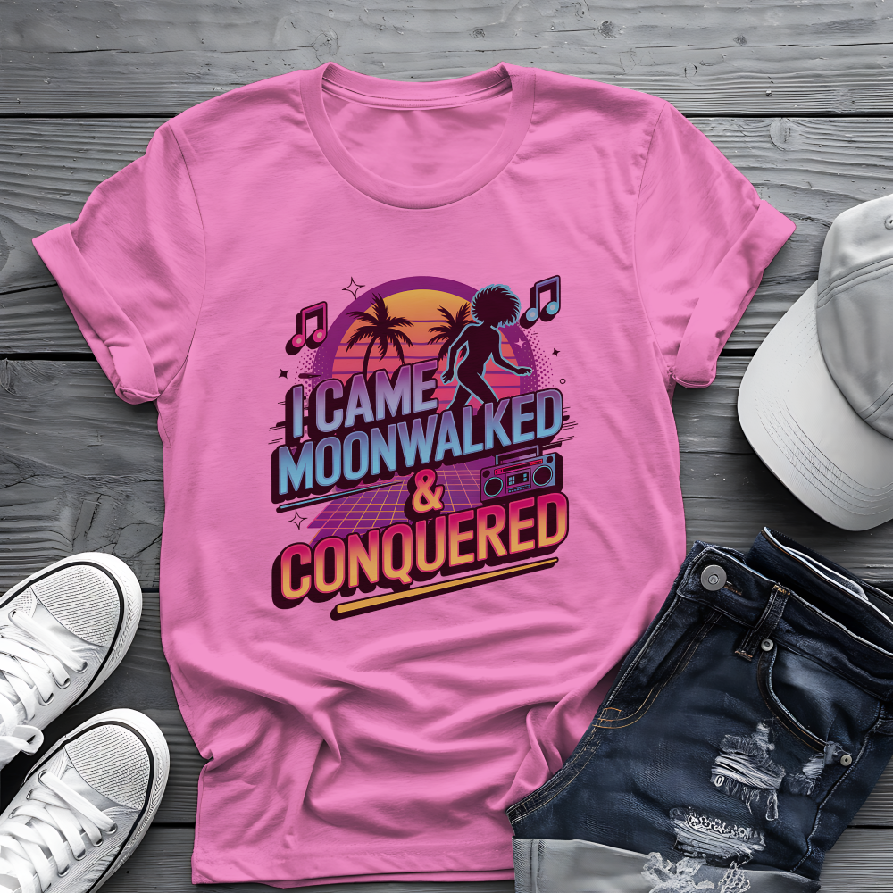 Moonwalk Conquered Tee 🕺 80s Retro Dance Shirt - Funny Music