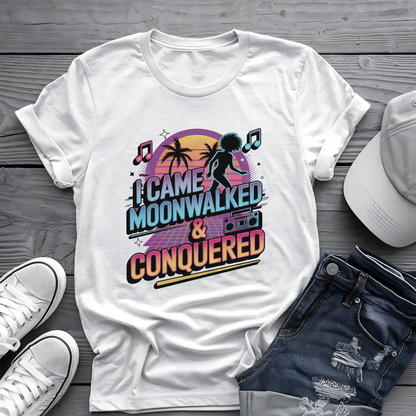 Moonwalk Conquered Tee 🕺 80s Retro Dance Shirt - Funny Music