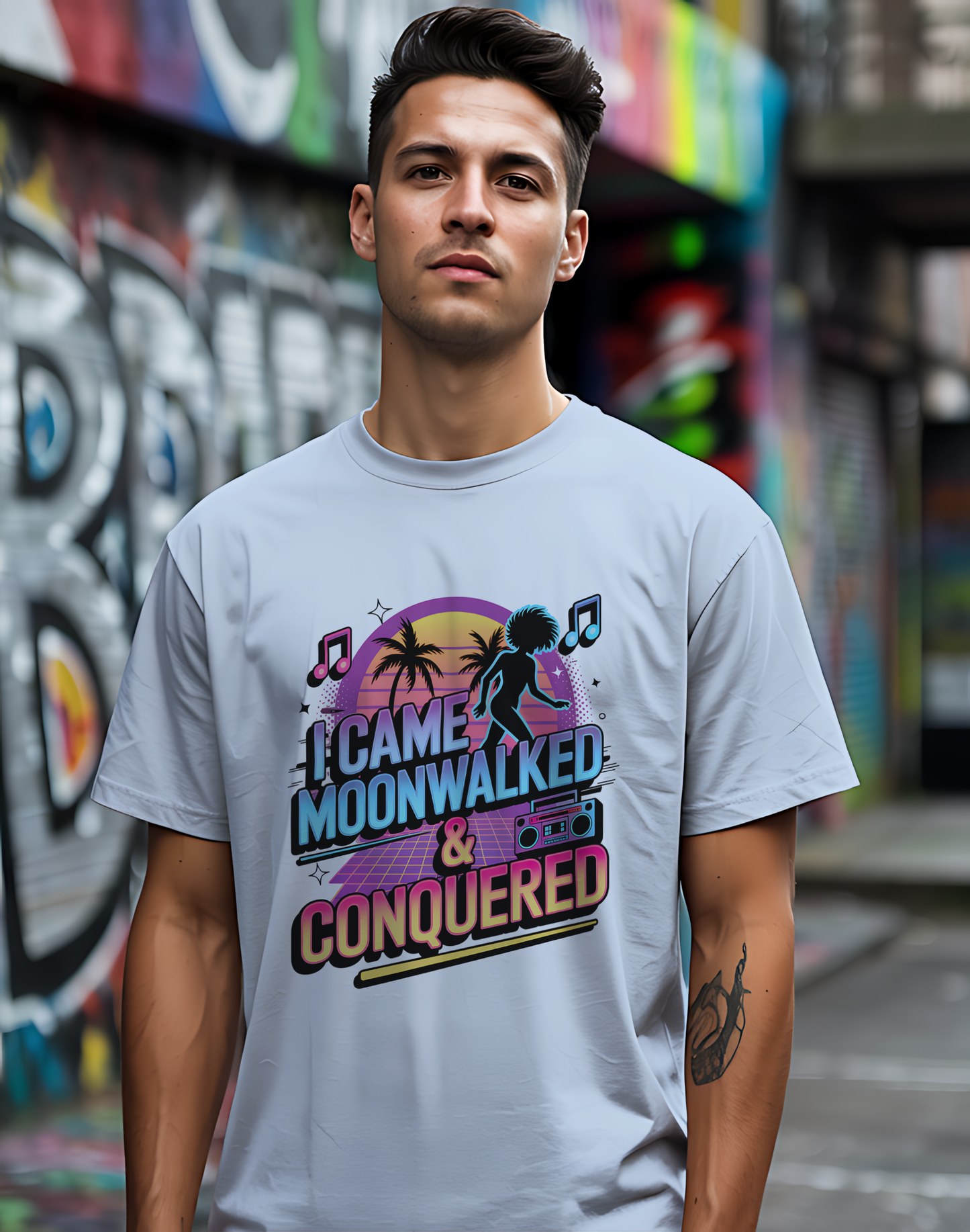 Moonwalk Conquered Tee 🕺 80s Retro Dance Shirt - Funny Music
