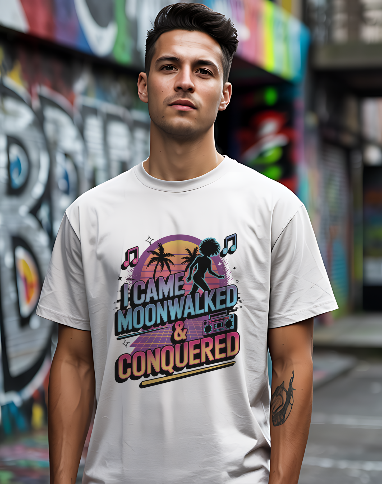 Moonwalk Conquered Tee 🕺 80s Retro Dance Shirt - Funny Music