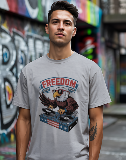 Freedom Remixed Tee 🦅 Patriotic DJ 4th of July Music Shirt