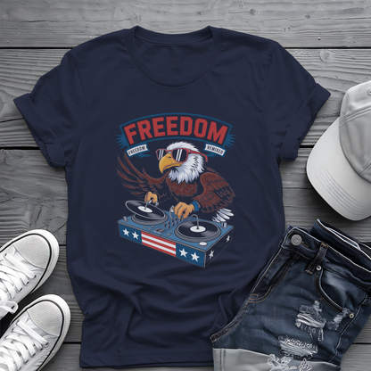 Freedom Remixed Tee 🦅 Patriotic DJ 4th of July Music Shirt