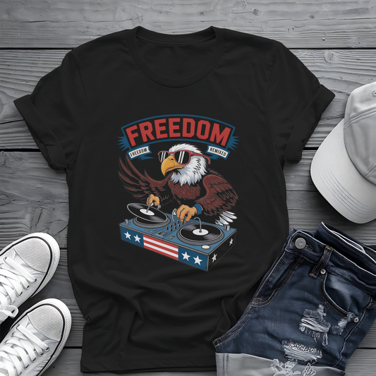 Freedom Remixed Tee 🦅 Patriotic DJ 4th of July Music Shirt