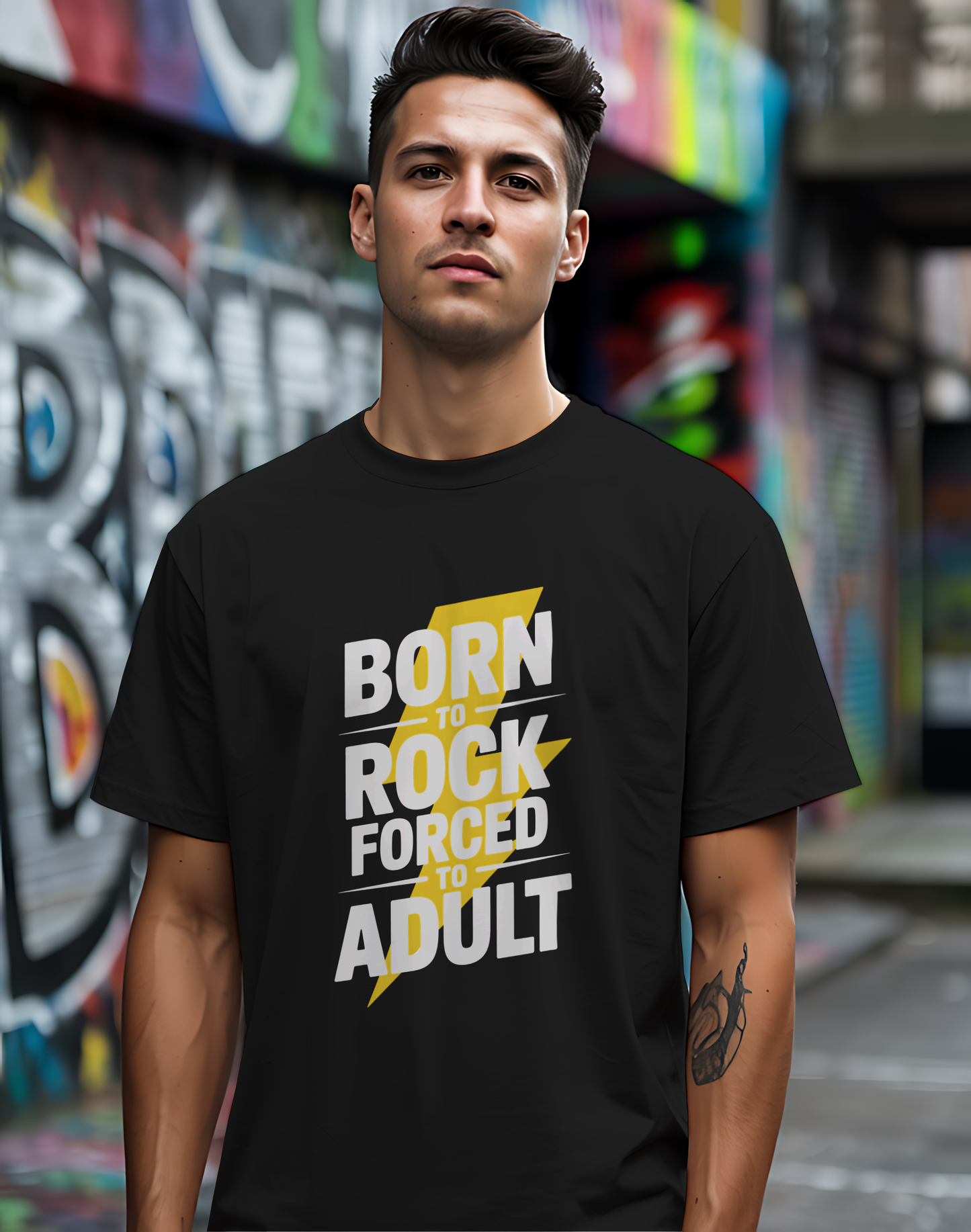 Born to Rock Tee 🤘 Funny Adulting Music Shirt - Rock Humor