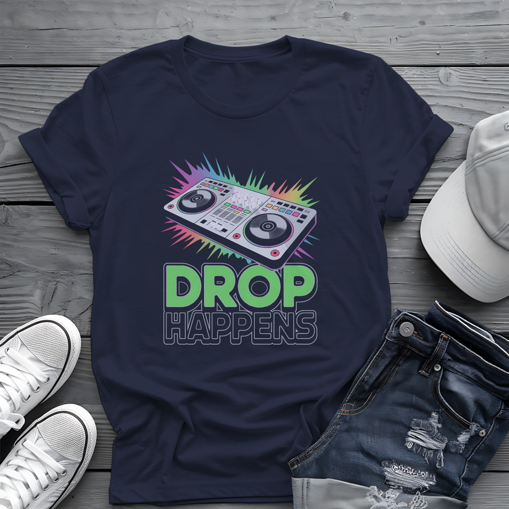 Drop Happens Tee 🎧 Funny DJ Music Shirt - EDM Party