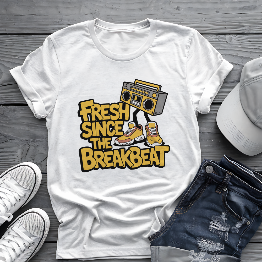 Fresh Breakbeat Tee 🎧 Old School Hip Hop Shirt - Retro Music