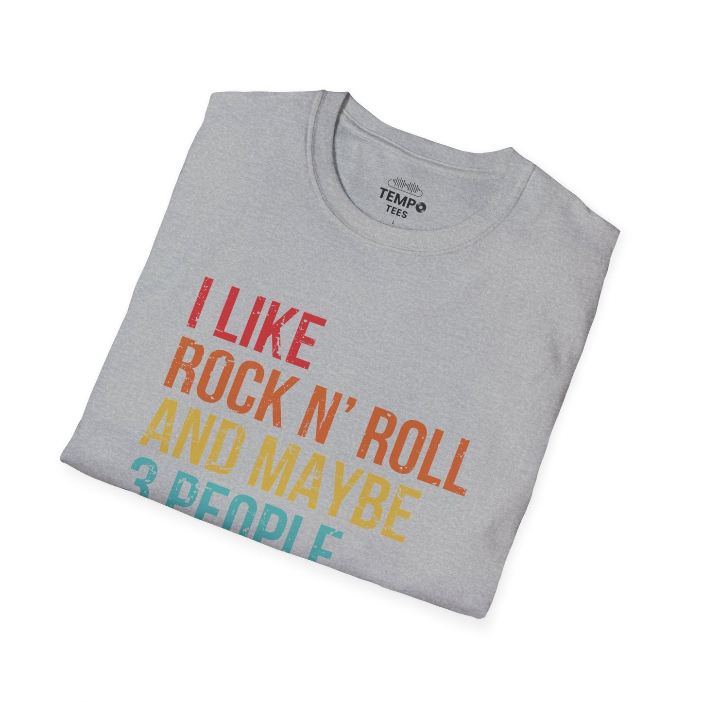 I Like Rock N' Roll and Maybe 3 People Tee 🎸 Funny Introverted Rock Shirt - Retro Design