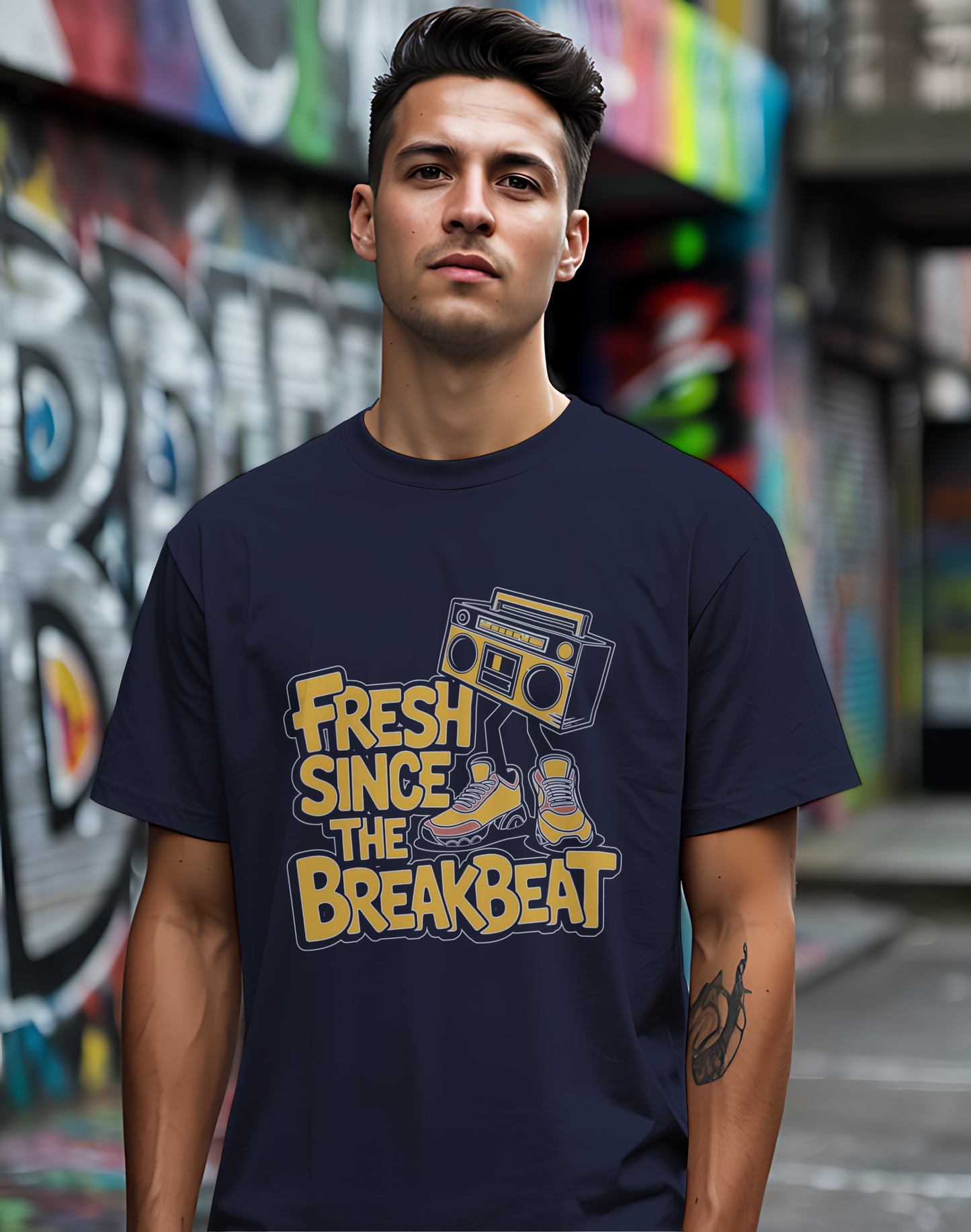 Fresh Breakbeat Tee 🎧 Old School Hip Hop Shirt - Retro Music