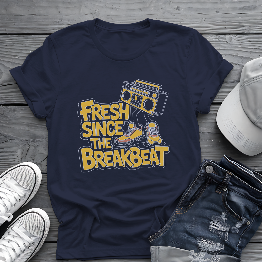 Fresh Breakbeat Tee 🎧 Old School Hip Hop Shirt - Retro Music