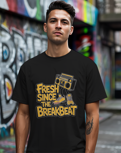 Fresh Breakbeat Tee 🎧 Old School Hip Hop Shirt - Retro Music