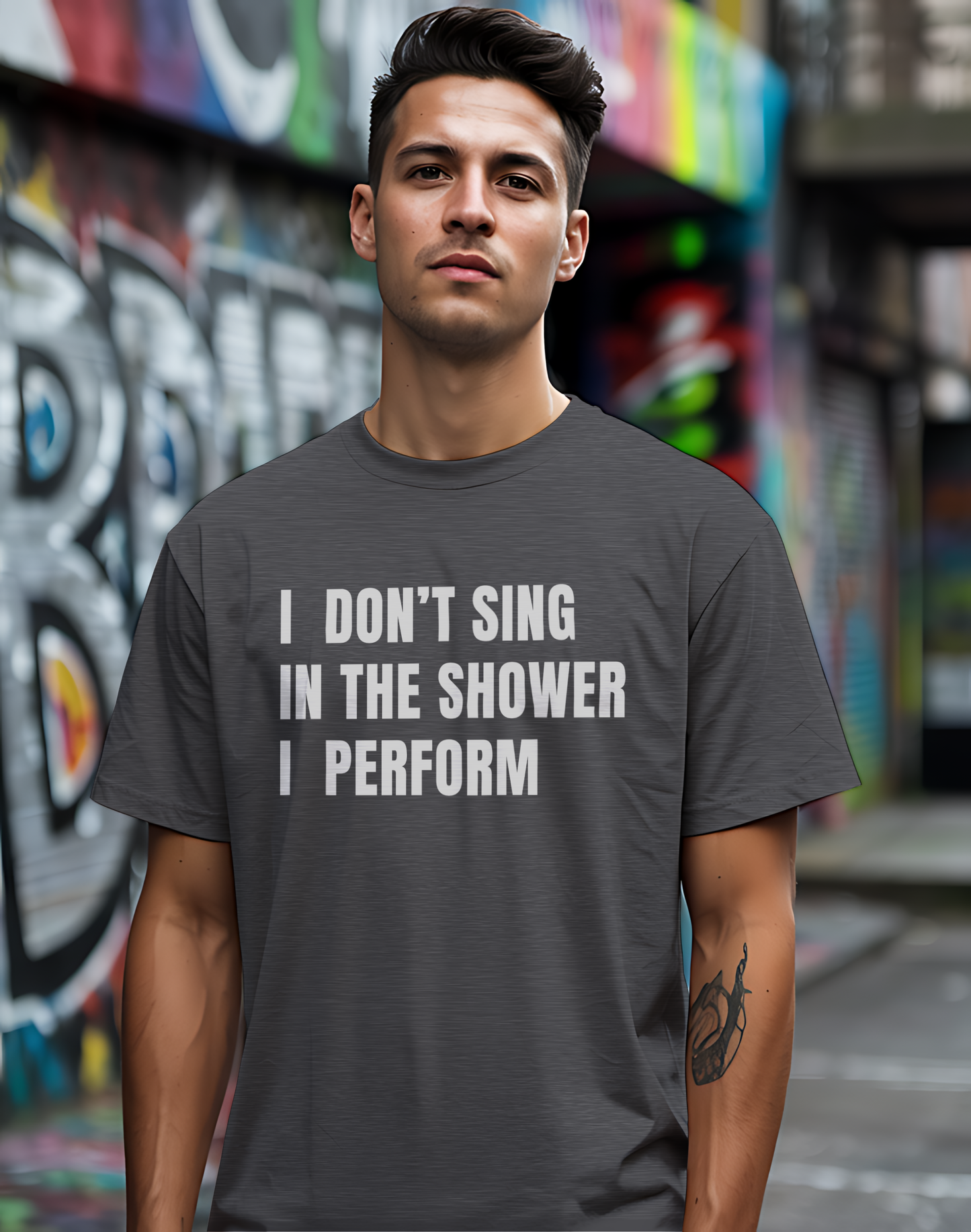 I Don't Sing In The Shower Tee 🎤 Funny Performer Shirt - Bold Singer Gift