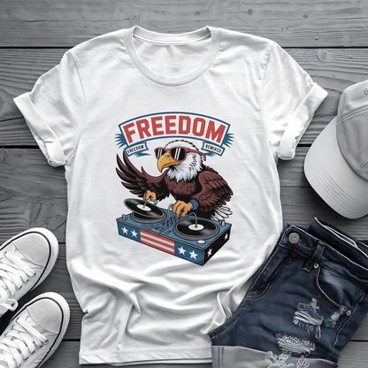 Freedom Remixed Tee 🦅 Patriotic DJ 4th of July Music Shirt