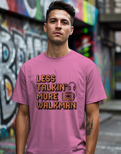 Less Talkin' More Walkman Tee 🎧 80s Retro Music Funny Introvert Shirt