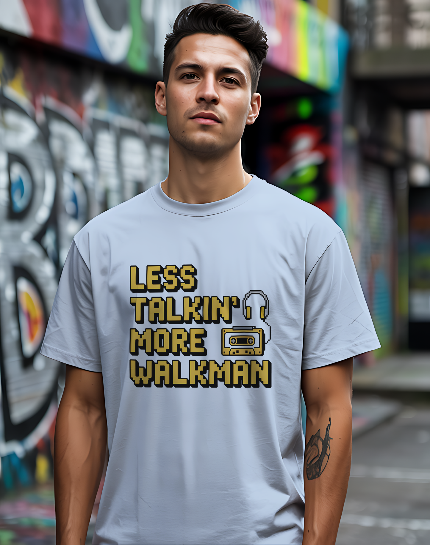 Less Talkin' More Walkman Tee 🎧 80s Retro Music Funny Introvert Shirt