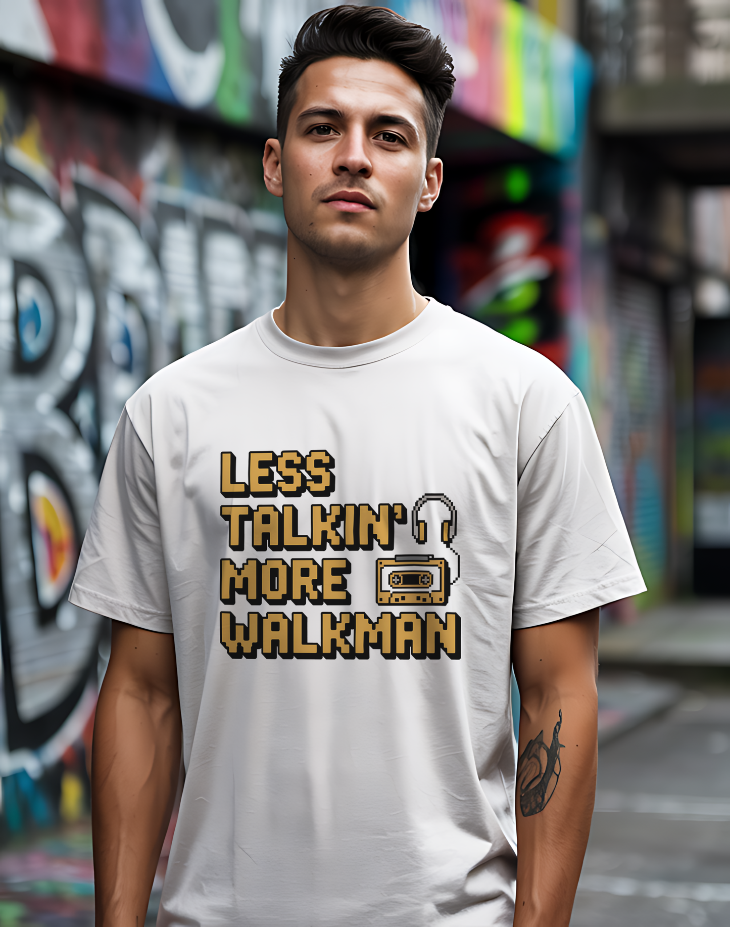 Less Talkin' More Walkman Tee 🎧 80s Retro Music Funny Introvert Shirt