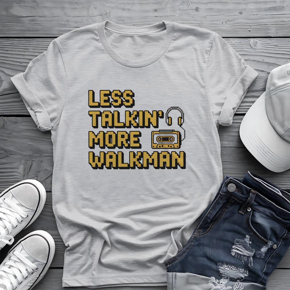 Less Talkin' More Walkman Tee 🎧 80s Retro Music Funny Introvert Shirt