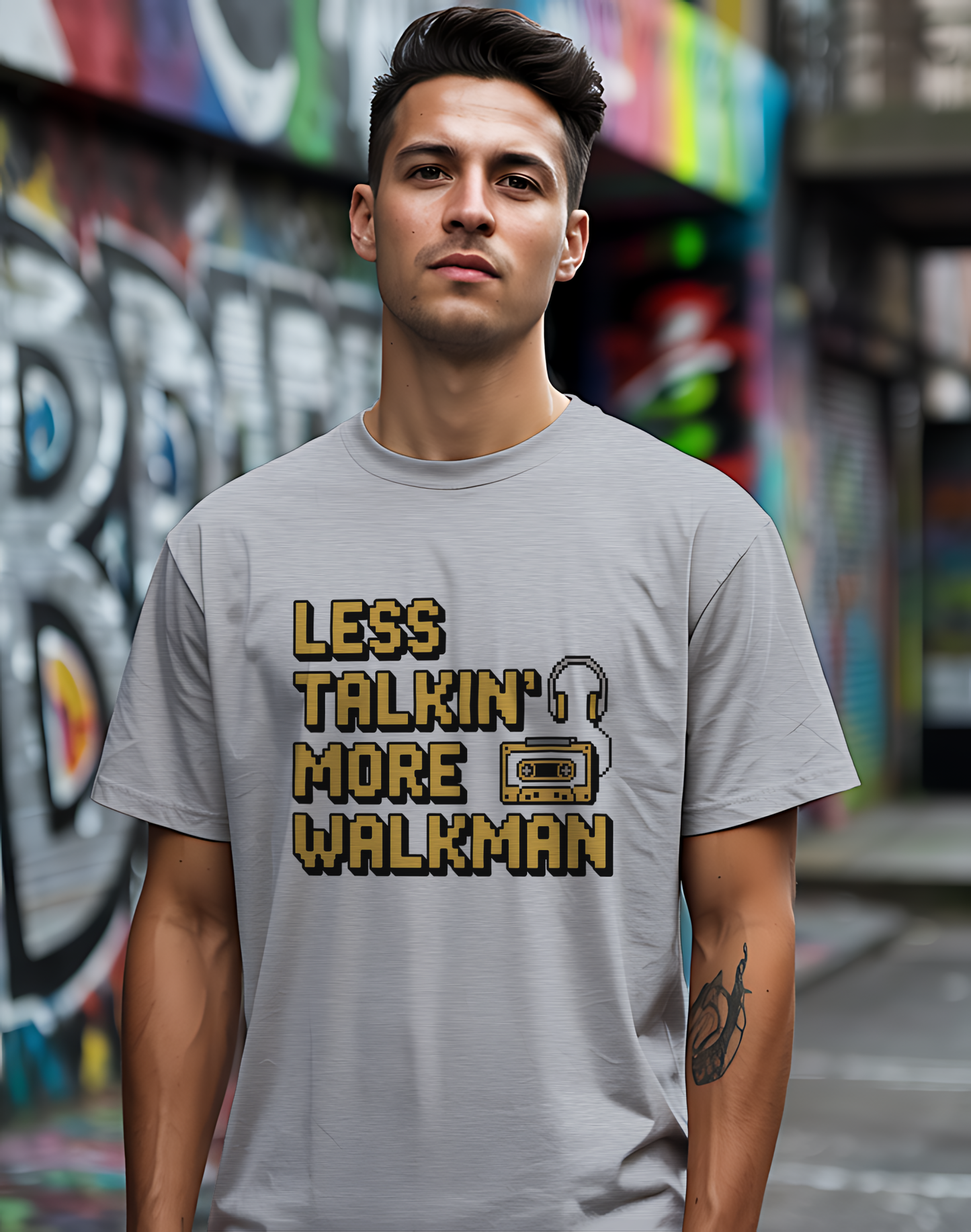 Less Talkin' More Walkman Tee 🎧 80s Retro Music Funny Introvert Shirt