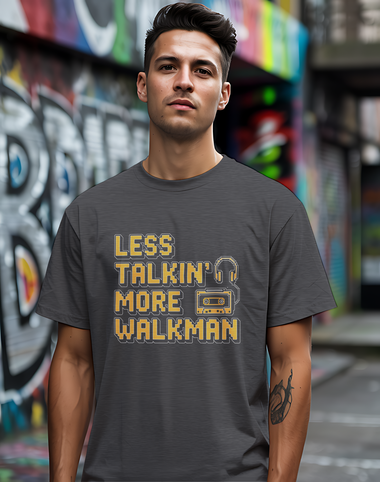 Less Talkin' More Walkman Tee 🎧 80s Retro Music Funny Introvert Shirt