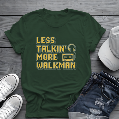 Less Talkin' More Walkman Tee 🎧 80s Retro Music Funny Introvert Shirt