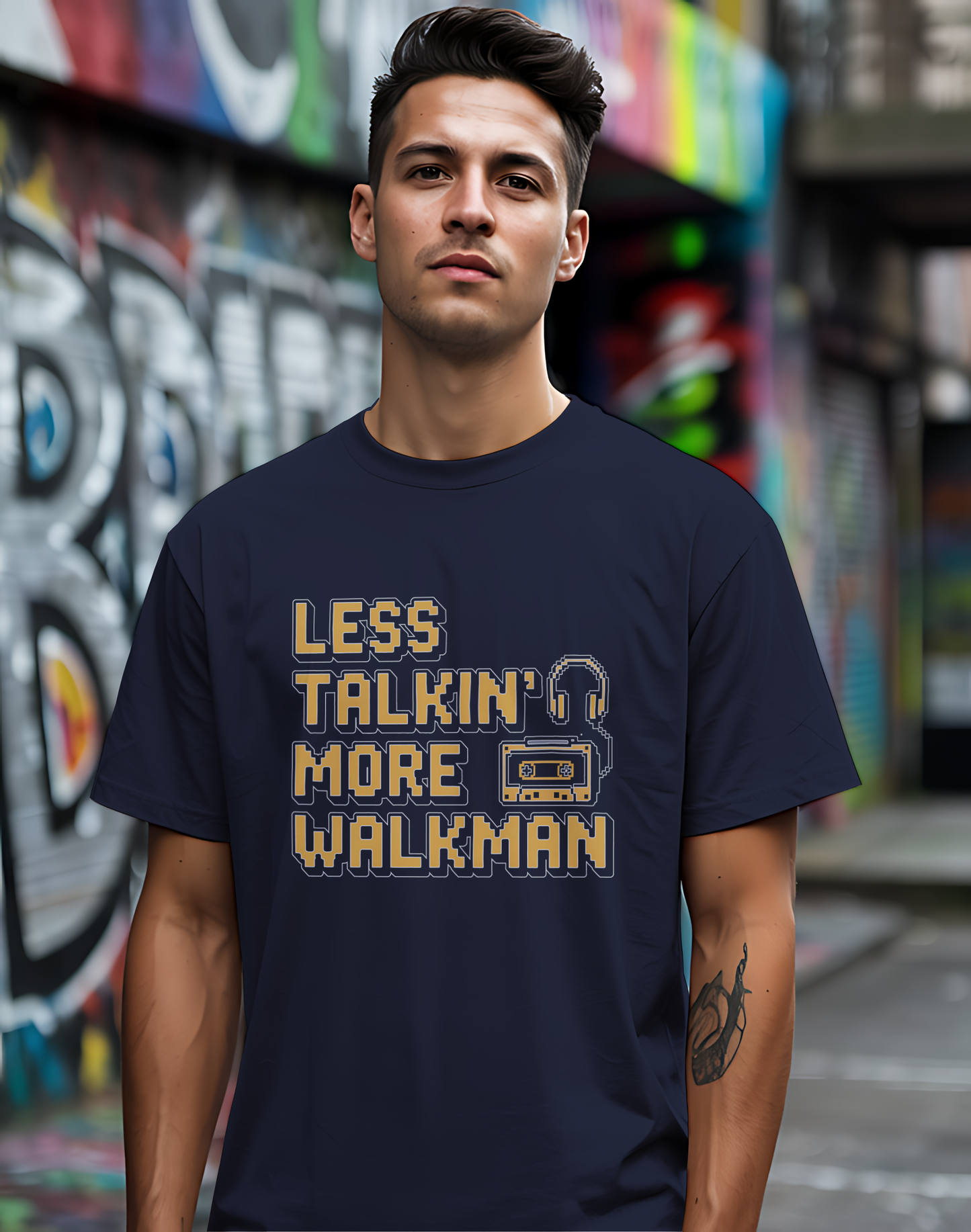 Less Talkin' More Walkman Tee 🎧 80s Retro Music Funny Introvert Shirt