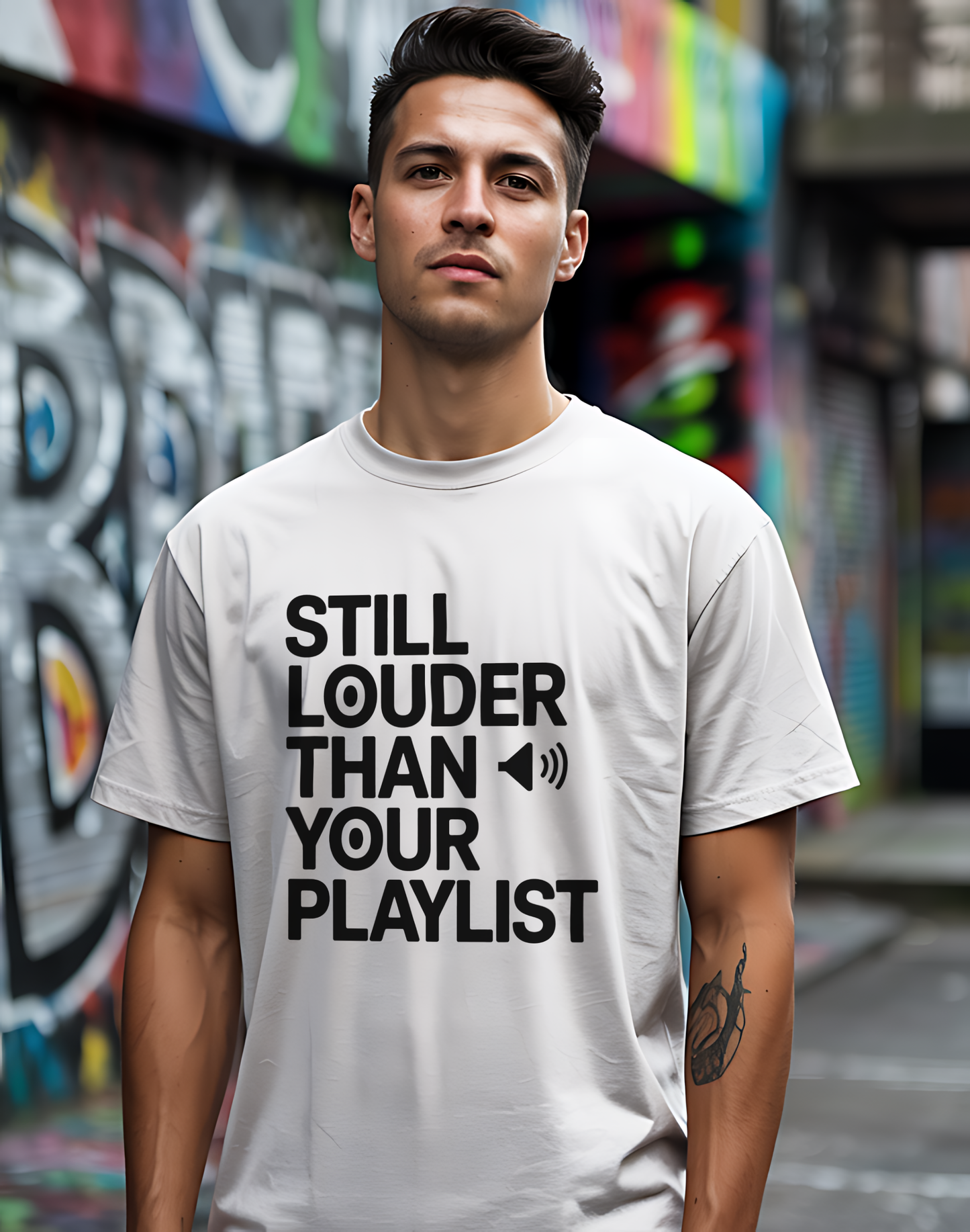 Still Louder Than Your Playlist Tee 🔊 Funny Loud Music Audio Shirt