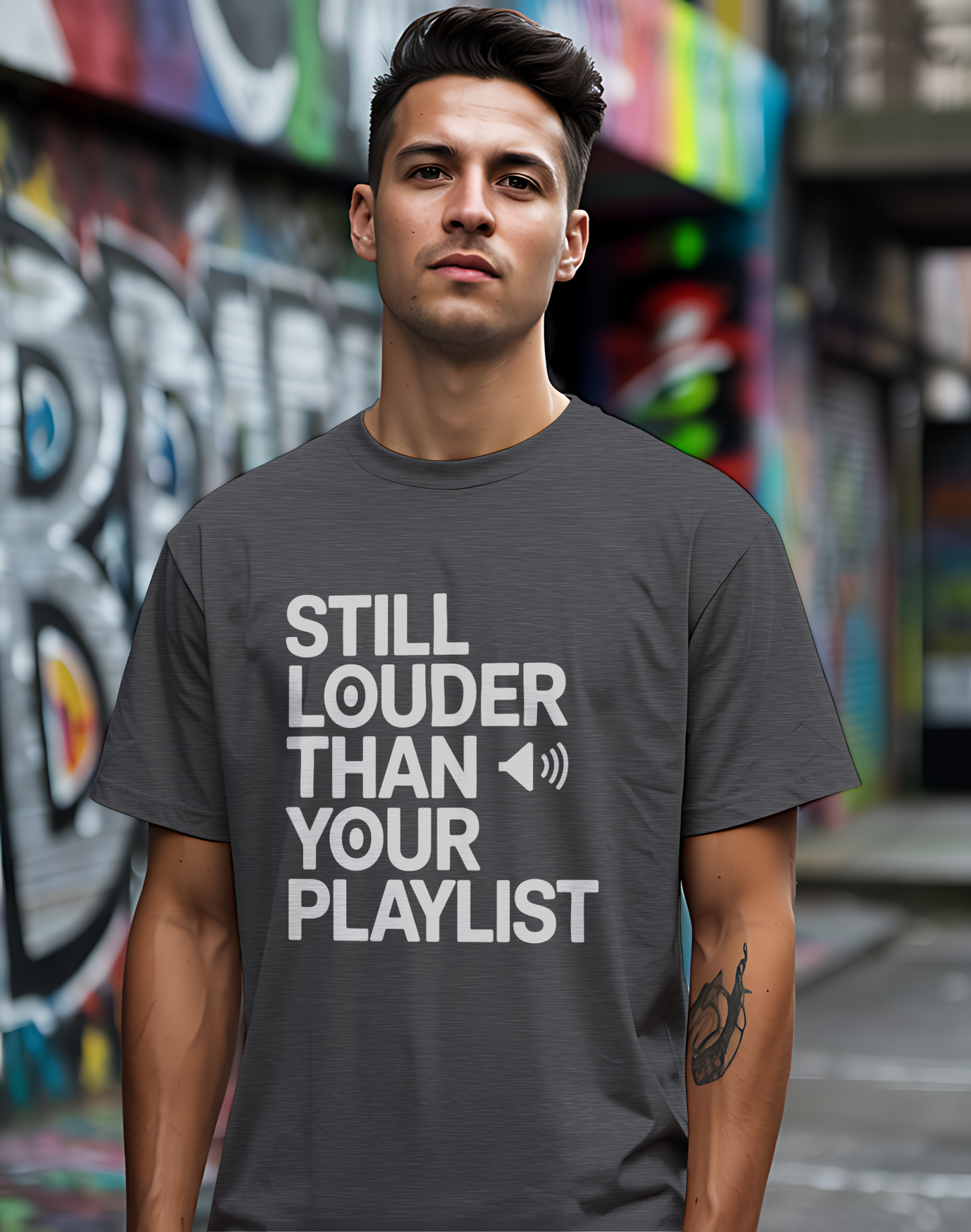 Still Louder Than Your Playlist Tee 🔊 Funny Loud Music Audio Shirt