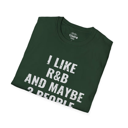 I Like R&B and Maybe 3 People Tee 🎤 Bold Introverted R&B Shirt - Distressed Design