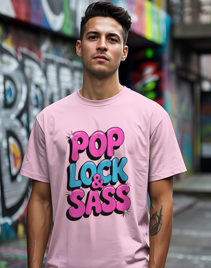 Pop Lock & Sass Tee 🕺 Retro Dance Music Sassy Shirt