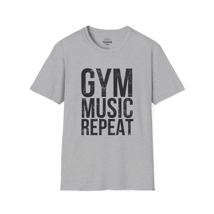 Gym Music Repeat Tee 🏋️‍♂️ Fitness Motivation Shirt